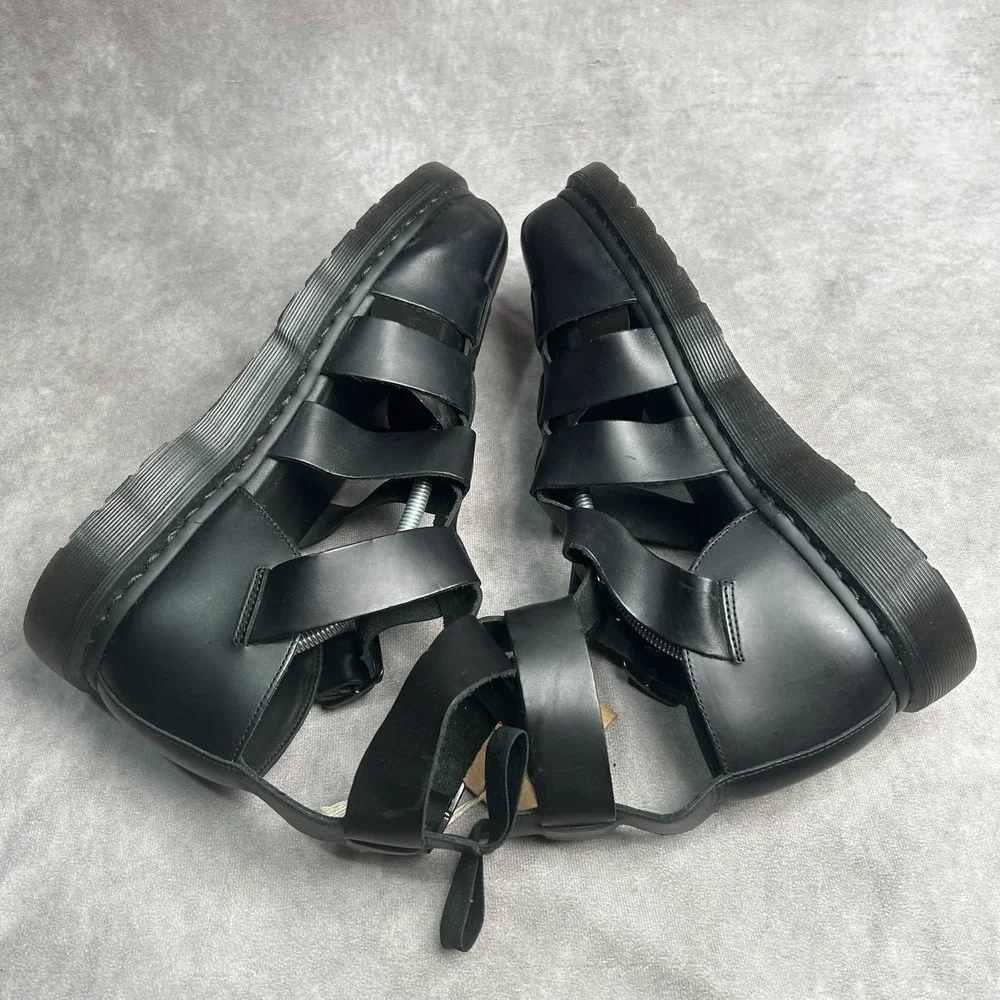 Dr Martens Geraldo Gladiator Sandal Black Leather Buckle Straps Mens 12